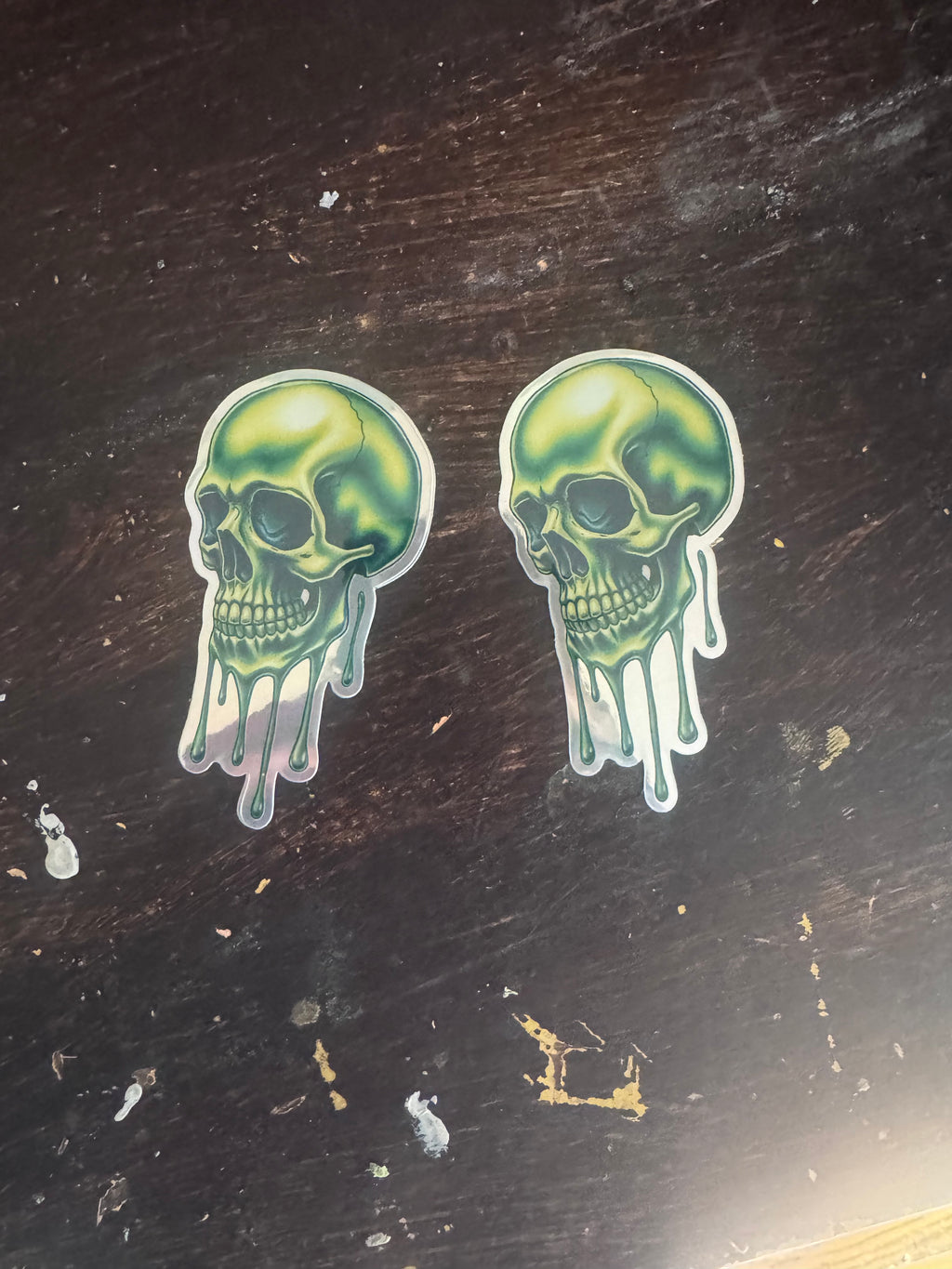 Holographic Slime Skull Sticker